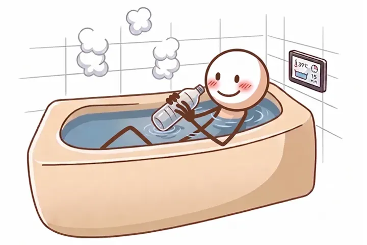 入浴しているイラスト
