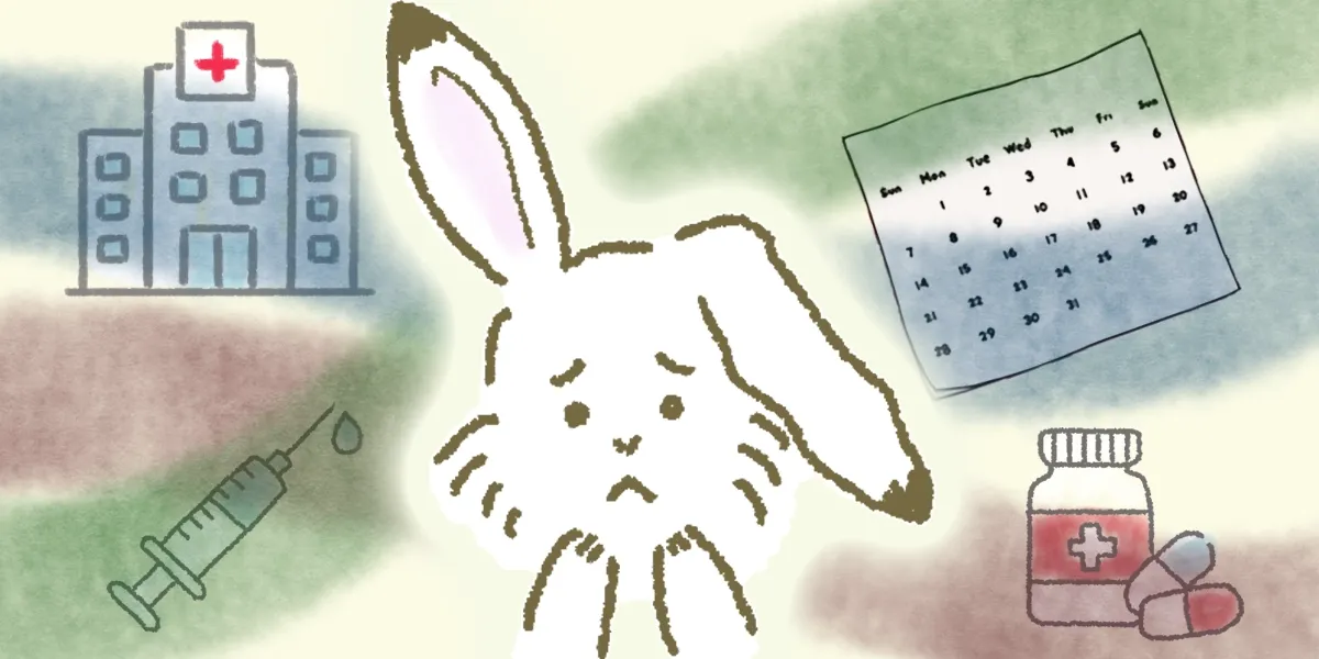 「治らないのでは?」と不安になる様子のイラスト