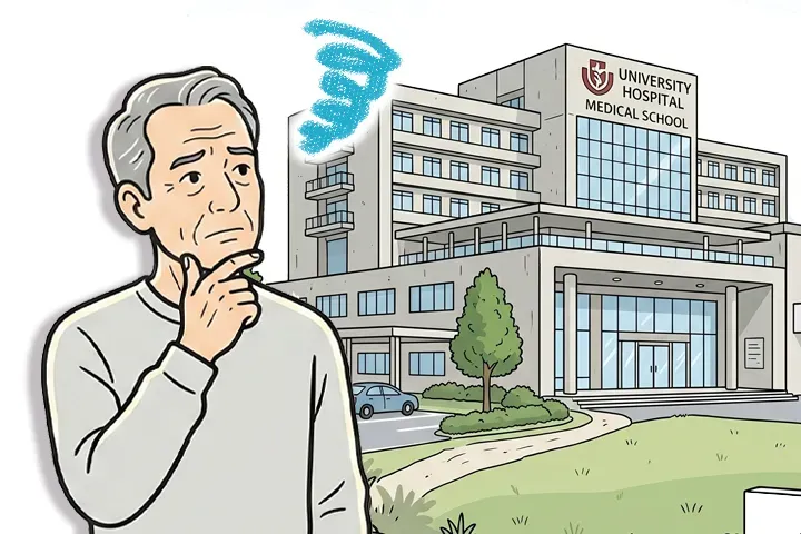 大学病院の外観を現した画像