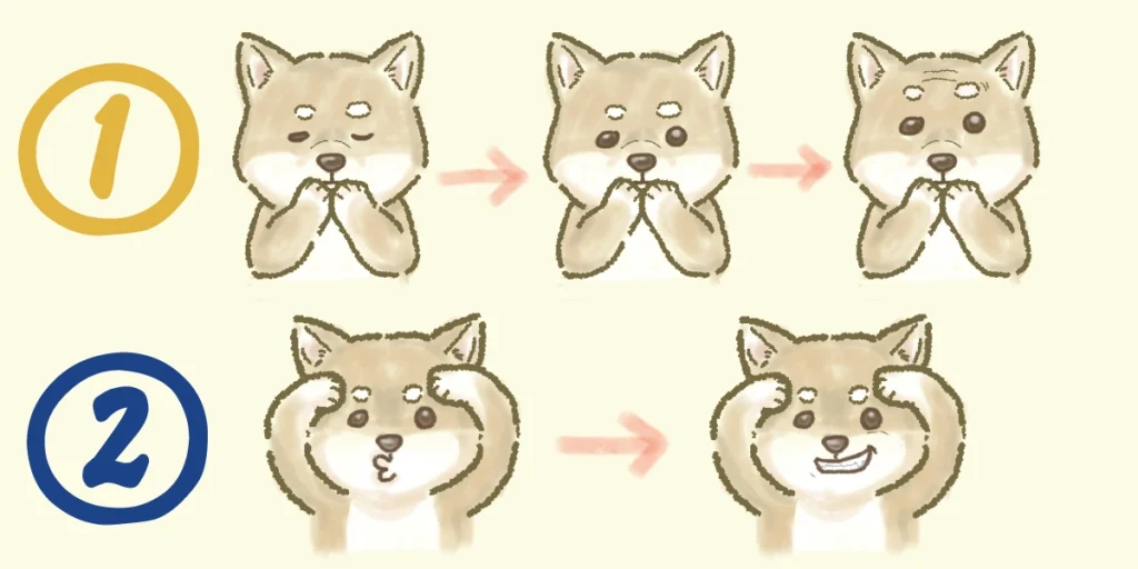 表情筋トレーニングの図解