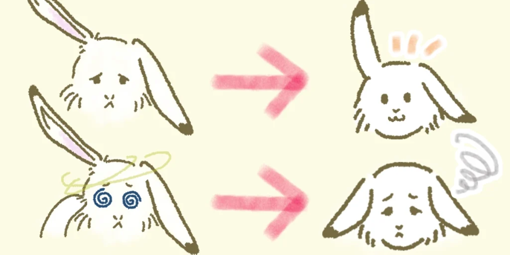 めまいを伴う突発性難聴の予後が気になる様子のイラスト