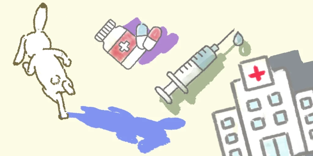 自己判断で治療法やお薬をやめてしまう様子のイラスト