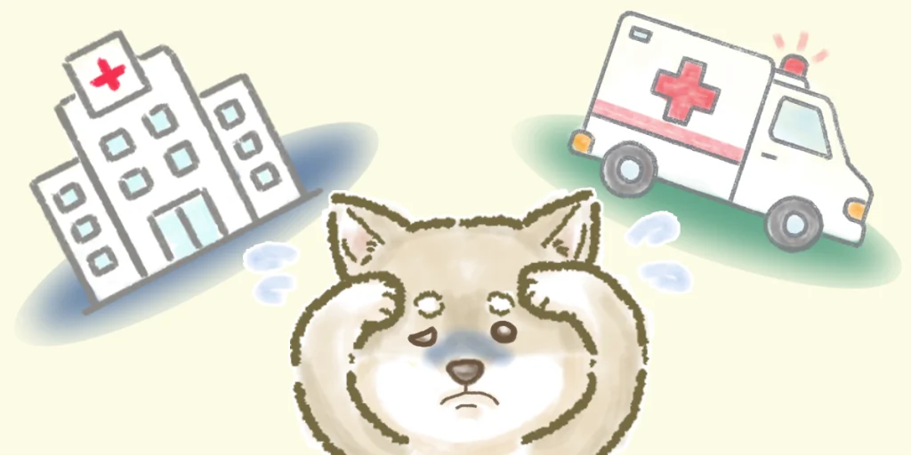 夜間の顔面神経麻痺発症時、病院に行くか迷う様子のイラスト